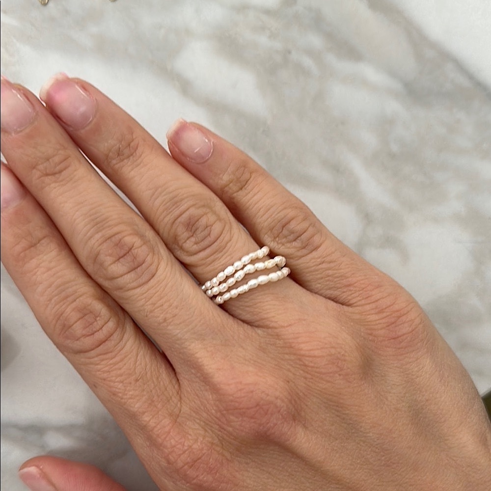 Elegant Pearl Ring Set of 3